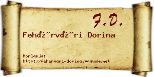 Fehérvári Dorina névjegykártya