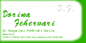dorina fehervari business card