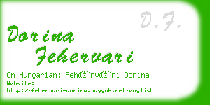 dorina fehervari business card